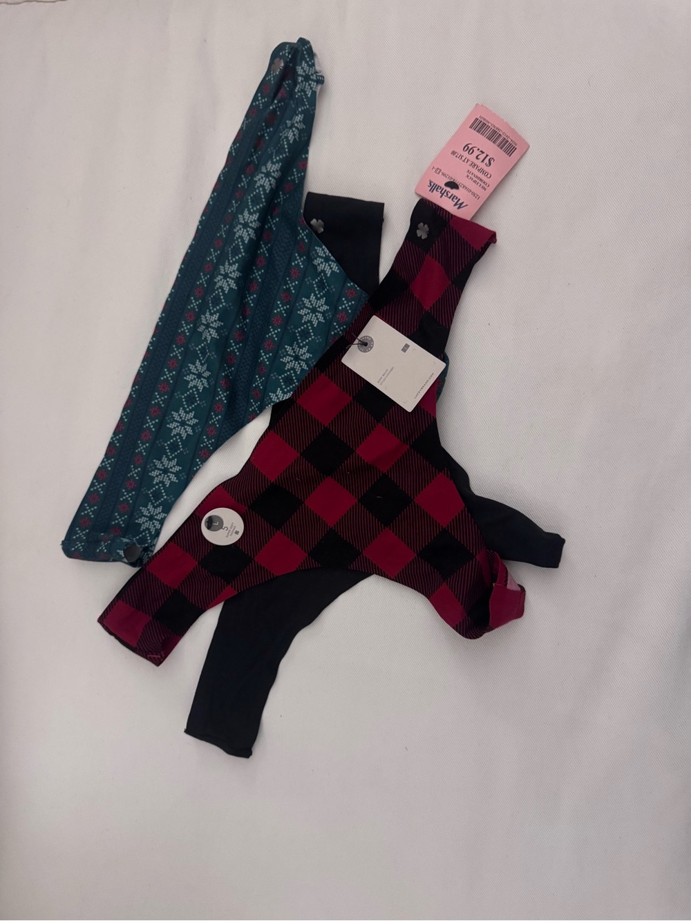 Lucky Brand Teal Snowflake  & Red Black Buffalo Plaid Thongs 3 piece set
